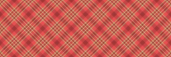 Faded check plaid, endless tartan fabric seamless. Menu pattern textile texture background in red and lime colors. vector