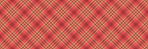 Faded check plaid, endless tartan fabric seamless. Menu pattern textile texture background in red and lime colors. vector