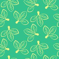 Hand drawn floral pattern design. Simple ornament with plant and leaf. vector