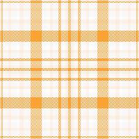 Decorating tartan check pattern, club fabric texture. Seasonal seamless background plaid textile in white and orange colors. vector