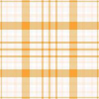 Decorating tartan check pattern, club fabric texture. Seasonal seamless background plaid textile in white and orange colors. vector