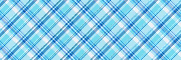 Drapery check textile , product pattern seamless plaid. Platform fabric texture background tartan in cyan and light colors. vector