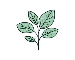 brote con hoja icono. planta símbolo de naturaleza y ambiente. vector