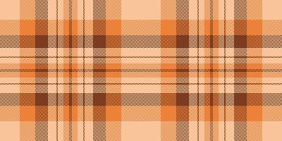 Anniversary texture seamless tartan, panel plaid pattern fabric. Setting textile check background in orange color. vector