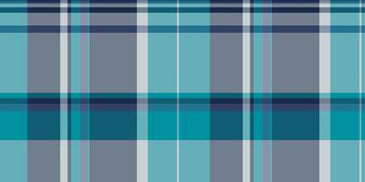 Small seamless texture textile, outfit pattern background. Hunter check plaid tartan fabric in cyan and slate gray colors. vector