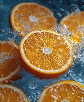 Photo of citrus with splash water