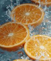 Photo of citrus with splash water