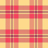 Hat texture check background, diagonal plaid tartan seamless. Summer textile fabric pattern in amber and red colors. vector