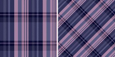 check tartan of textile seamless plaid with a pattern fabric texture background. Set in cold colors for stylish scarves for women. vector