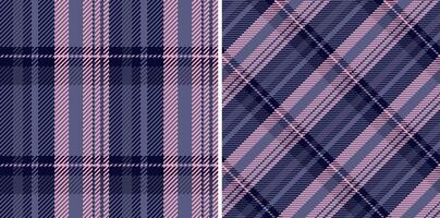 check tartan of textile seamless plaid with a pattern fabric texture background. Set in cold colors for stylish scarves for women. vector