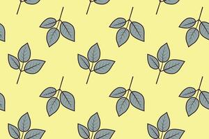 Hand drawn floral pattern design. Simple ornament with plant and leaf. vector