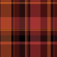 Trendy seamless plaid pattern, blanket fabric check . Bandana tartan texture textile background in dark and red colors. vector