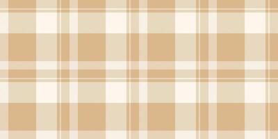 Top plaid pattern fabric, product tartan texture check. Windowpane textile seamless background in burly wood and sea shell colors. vector
