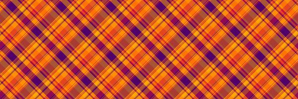 Reel pattern plaid check, creativity textile background seamless. Spanish texture tartan fabric in orange and red colors. vector