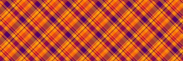 Reel pattern plaid check, creativity textile background seamless. Spanish texture tartan fabric in orange and red colors. vector