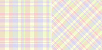 Background fabric plaid of tartan check seamless with a textile texture pattern . Set in rainbow colors of wide grid paper. vector