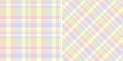 Background fabric plaid of tartan check seamless with a textile texture pattern . Set in rainbow colors of wide grid paper. vector