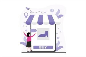 Online Shopping Flat Illustration Design vector