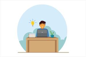 Online Learning Flat Illustration Design vector