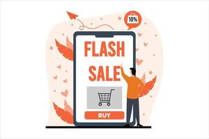 Online Shopping Flat Illustration Design vector