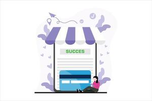 Online Shopping Flat Illustration Design vector