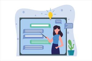 Online Learning Flat Illustration Design vector