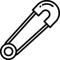 Safety pin outline illustration vector