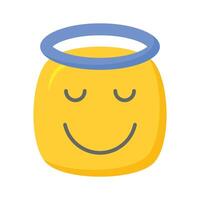 Perfectly designed icon of angel emoji, ready to use vector