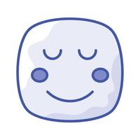 Calm face emoji icon, proud, cool expressions design vector