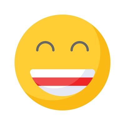 Enthusiastic emoji icon, happy face design