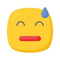 Embarrassed, guilty, worried emoji design, isolated on white background vector