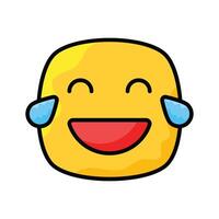 An edible icon of laughing emoji, easy to use and download vector