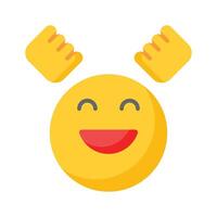 Enthusiastic emoji icon, happy face design vector