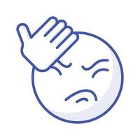 Get this creative icon of frustrated emoji, ready to use vector