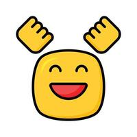 Enthusiastic emoji icon, happy face design vector