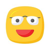 Nerd emoji icon design, ready for premium use vector