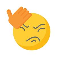 Get this creative icon of frustrated emoji, ready to use vector