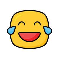 An edible icon of laughing emoji, easy to use and download vector