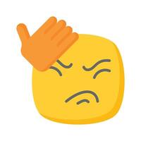 Get this creative icon of frustrated emoji, ready to use vector