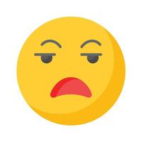 Irritated emoji design, ready to use and download premium vector