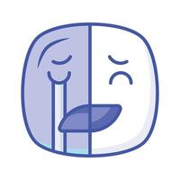 contento triste sentimientos emoji icono, Listo a utilizar diseño vector