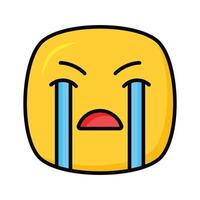 Get this amazing crying emoji design, customizable vector