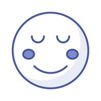 Calm face emoji icon, proud, cool expressions design vector