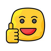 Thumb up, like emoji design, easy to use and download vector