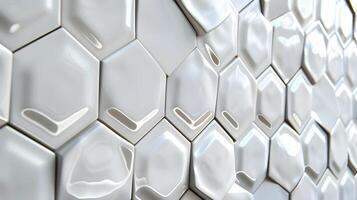 Sleek and Geometric Metallic Hexagonal Textured Design Background photo