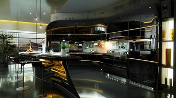 Sleek and High-Tech Commercial Kitchen for Upscale Restaurant Dining Experience photo