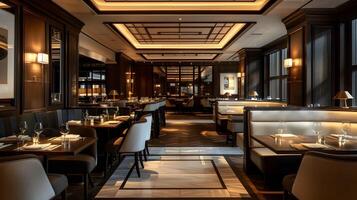 Sophisticated and Elegant Interior Design of a Luxurious Restaurant or Cafe photo