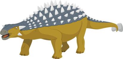 Ankylosaurus illustration isolated in white background. Dinosaurs Collection. vector