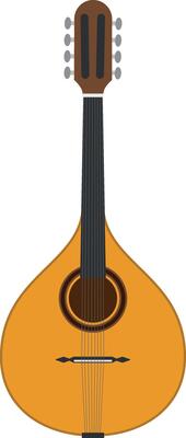 illustration of a mandolin in cartoon style isolated on white background