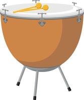 ilustración de un timbal en dibujos animados estilo aislado en blanco antecedentes vector